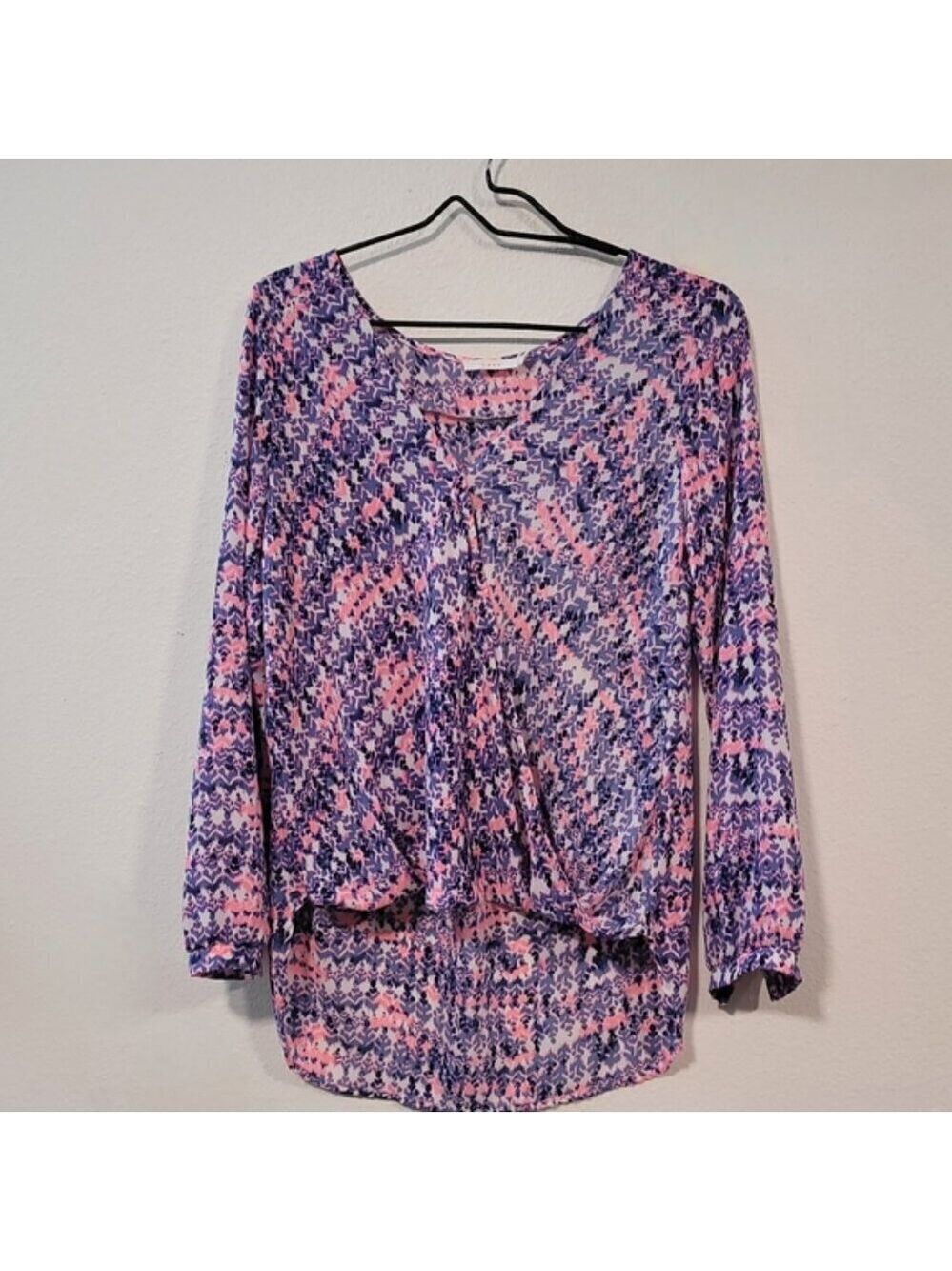 LUSH Multicolor Chevron Blouse Small